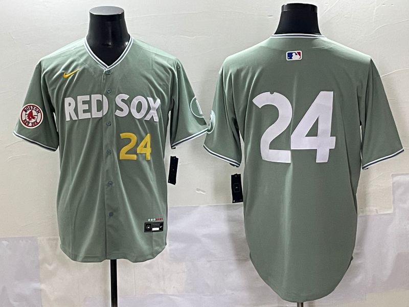 Men 2025 Boston Red Sox #24 No Name Light Green Joint Name Nike MLB Jersey style 7